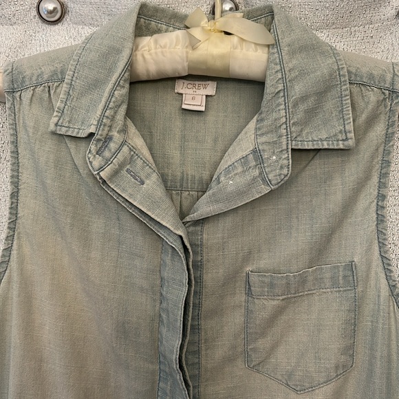 J.Crew Factory Sleeveless Chambray Shirt - Picture 2 of 5
